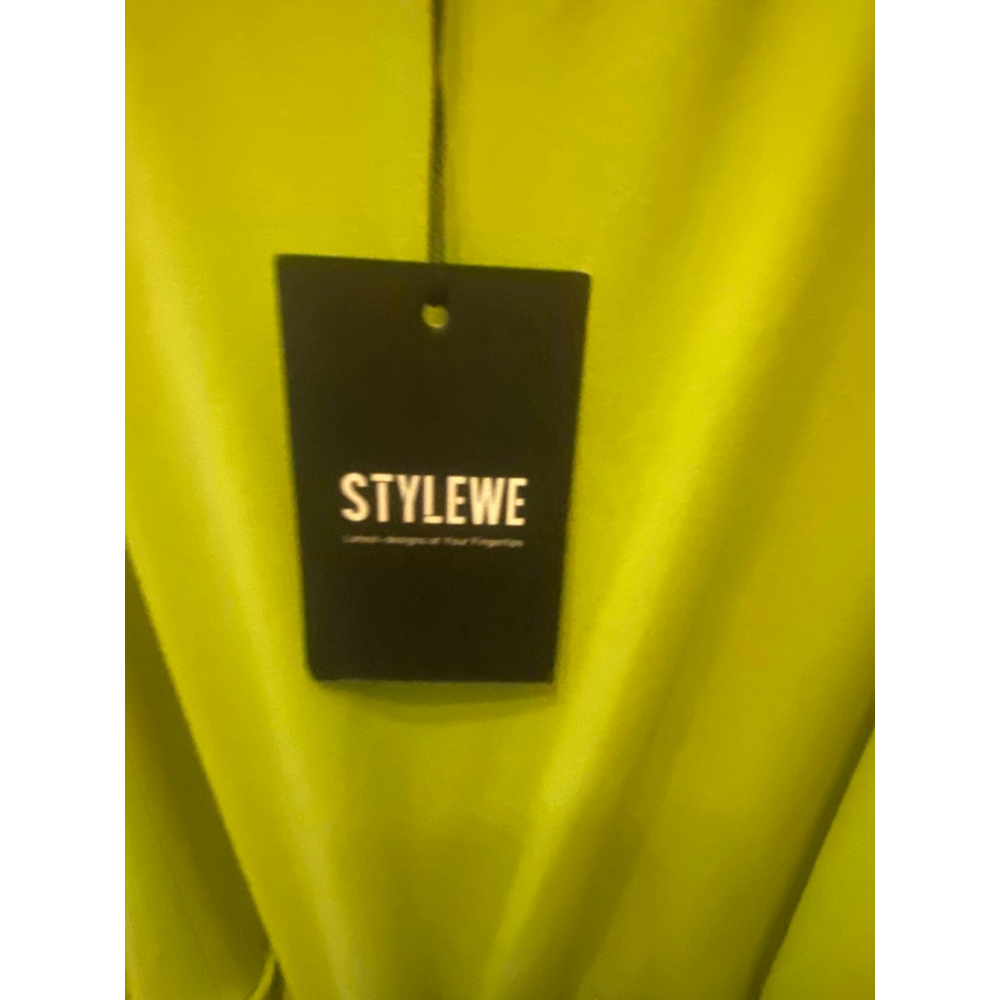 Women's STYLEWE Lime Green Ruched Maxi Dress XL - Picture 3 of 9